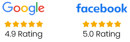 5.0 Stars on Google 5.0 Stars on Facebook